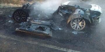 Un AUdi se quemó en Tupungato\u002E