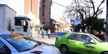 Corte de tránsito en Córdoba este viernes 15 de agosto. (José Gabriel Hernández / La Voz)