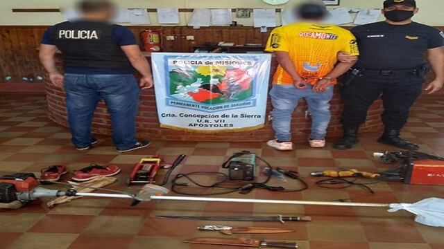 Terminó detenido tras ser sorprendido con objetos robados en Concepción de la Sierra.
