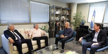 Alberto Fernández con Horacio Rodríguez Larreta y Diego Santilli\u002E (crédito: Alberto Fernández)