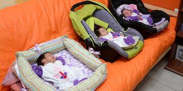 Trillizas con casa nueva en San Luis