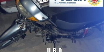 Moto recuperada por la policia de Arroyito