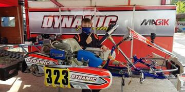 Fausto Arnaudo joven piloto de Karting de Arroyito