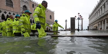 Venecia volvió a inundarse y la marea sigue creciendo