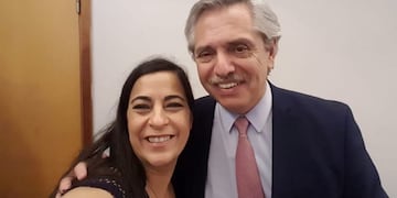 Carolina Moisés con Alberto Fernández, en Tucumán