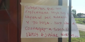 Una enfermera denunció amenazas por el coronavirus\u002E (Facebook)