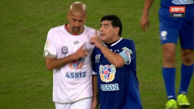 Cruce caliente entre Diego Maradona y Juan Sebastián Verón en el Partido por la Paz