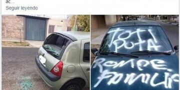 Así quedó el auto de la joven sanjuanina y el de su madre\u002E