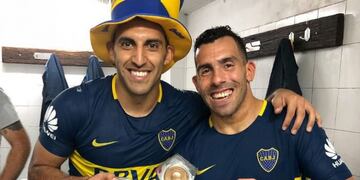Wanchope junto a Carlitos Tévez\u002E
