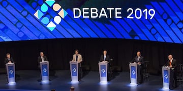 Las verificaciones de Chequeado a las frases de los candidatos en el segundo debate presidencial\u002E (BLOOMBERG)