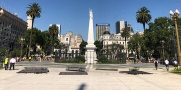 Sin rejas: así luce la Plaza de Mayo antes del acto de asunción de Alberto Fernández\u002E (Federico López Claro)