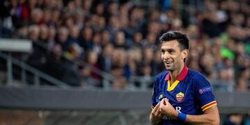 Graz (Austria), 03/10/2019\u002E- Javier Pastore of AS Roma reacts during the UEFA Europa League group J soccer match between Wolfsberg AC and AS Roma in Graz, Austria, 03 October 2019\u002E EFE/EPA/EXPA/DOMINIK ANGERER