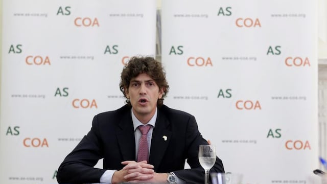 AGX04. NUEVA YORK (EE.UU), 09/03/2016.- El embajador de Argentina en Estados Unidos Martin Lousteau habla ante la Sociedad y el Consejo de las Amu00e9ricas en Nueva York (Estados Unidos) hoy, miu00e9rcoles 9 de marzo de 2016. Lousteau comentu00f3 que Argentina se enc