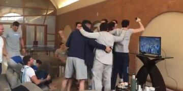 El festejo de la Selección de Basquet