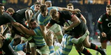 Los Pumas cayeron en un amistoso ante Inglaterra \nFoto: AP Photo/Tim Ireland