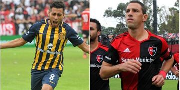 Federico Carrizo, de Rosario Central, y Maximiliano Rodru00edguez, de Newell's Old Boys.