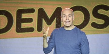 Horacio Rodríguez Larreta en el bunker de Juntos por el Cambio\u002E (Foto: Federico López Claro)