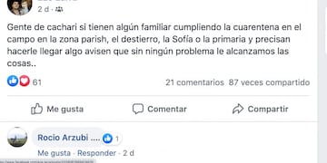 Solidaridad cachariense: ayuda a sus vecinos para que no tengan que salir