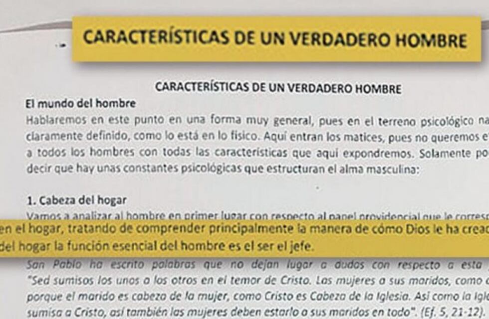 "Características de un verdadero hombre": manual escolar cordobés que justifica la violencia machista