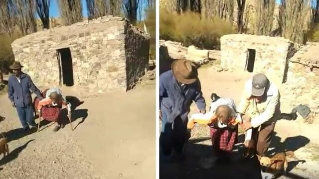 Anciana rescatada en Malargue.