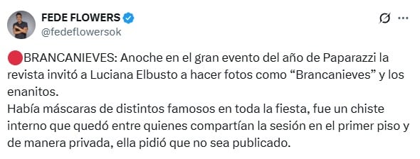 Luciana Elbusto se burló de Diego Brancatelli.