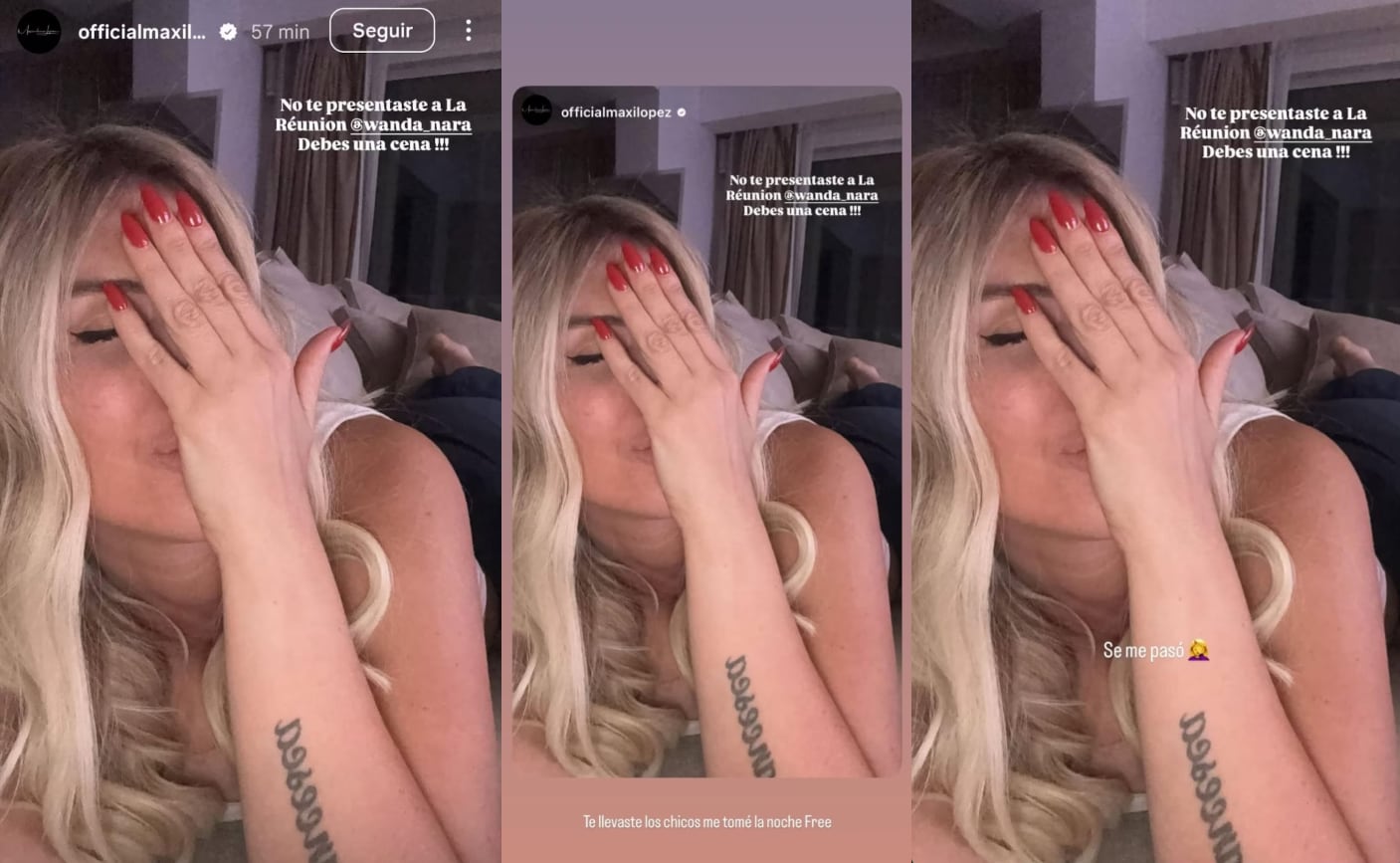 El intercambio de historias entre Maxi López y Wanda Nara que generó asombro en sus seguidores. (Fotos: captura de pantalla)