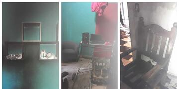 Así quedó la casa de María Julia tras el incendio provocado por su ex pareja.
