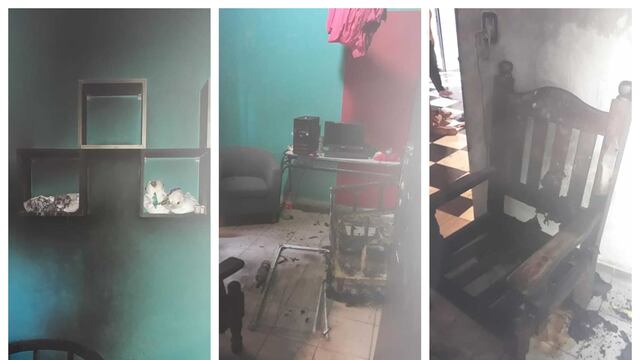 Así quedó la casa de María Julia tras el incendio provocado por su ex pareja.