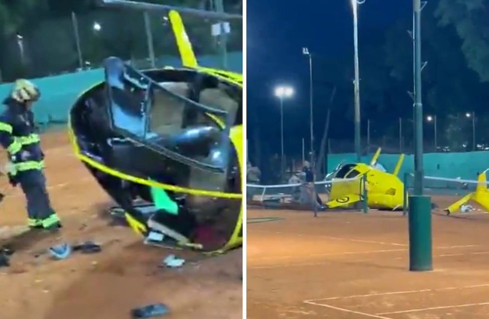 Un helicóptero cayó sobre una cancha de tenis en Palermo: hay tres heridos