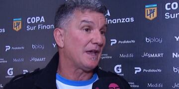 Luifa Fabián Artime, presidente de Belgrano, se mostró orgulloso de lo hecho por su club (Captura de TV).