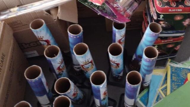 Desarticularon una venta ilegal de pirotecnia.