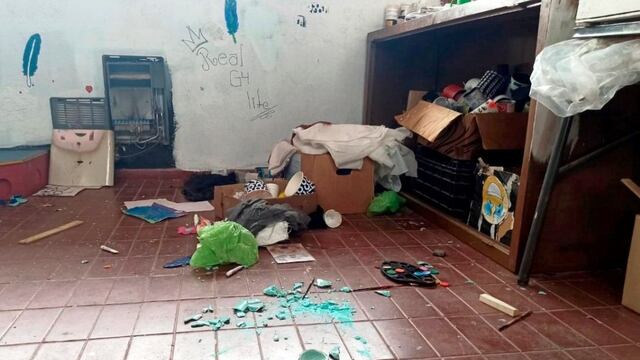 Así quedó el aula de la escuela Abelardo Arias Balloffet.