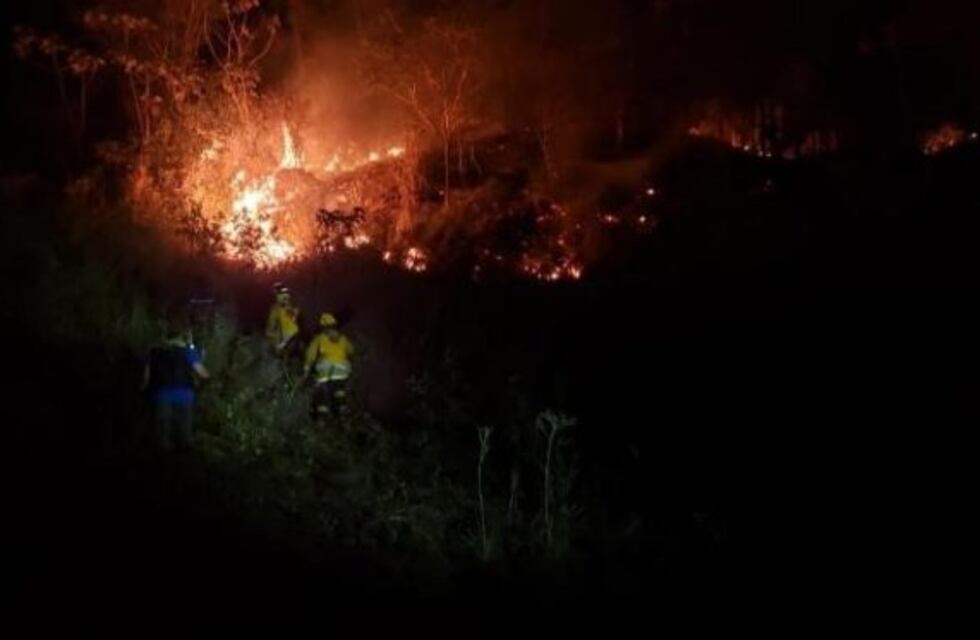 Wanda: Bomberos y Prefectura debieron unirse para combatir un incendio