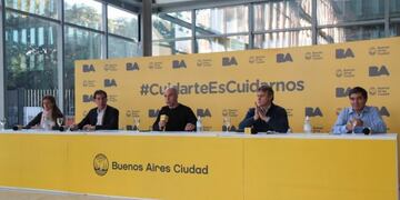 Horacio Rodríguez Larreta, jefe de Gobierno porteño, encabezó la presentación del plan de acción para resguardar la salud de los adultos mayores en la Ciudad\u002E (GCBA)