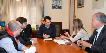 Autoridades del Colegio de Escribanos con el Intendente Municipal Facundo López\u002E