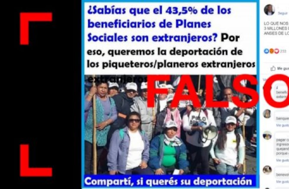 Es falso que casi la mitad de los beneficiarios de programas sociales sean extranjeros