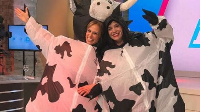 El divertido baile de Mariana Fabbiani y Griselda Siciliani disfrazadas de "vacas"