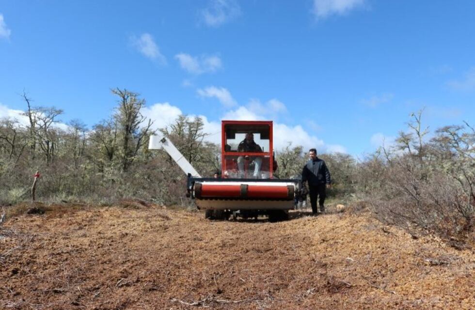 Primeras pruebas en el campo con la maquina extractora de turba
