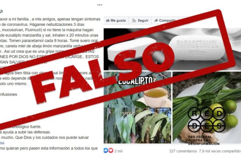Es falso que el coronavirus se cura con nebulizaciones, remedios caseros y paracetamol