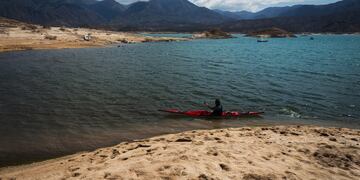 Irrigación pronosticó sequía severa o extrema en los ríos mendocinos. Dique Potrerillos, ubicado sobre el río Mendoza.