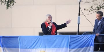 Elisa Carrio en la marcha \