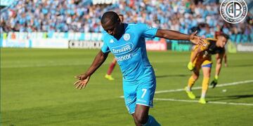 En colombiano Cuero y un premio consuelo, el gol y el aplauso Celeste\u002E Belgrano jugará en la B Nacional\u002E