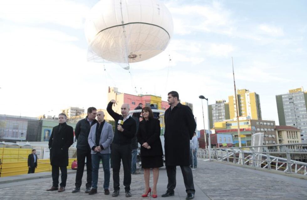 Larreta y Bullrich presentaron un nuevo sistema de vigilancia con cámaras en globo aerostático