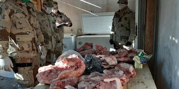 Decomiso de carne porcina en Gualeguaychú\nCrédito: Policía Rural
