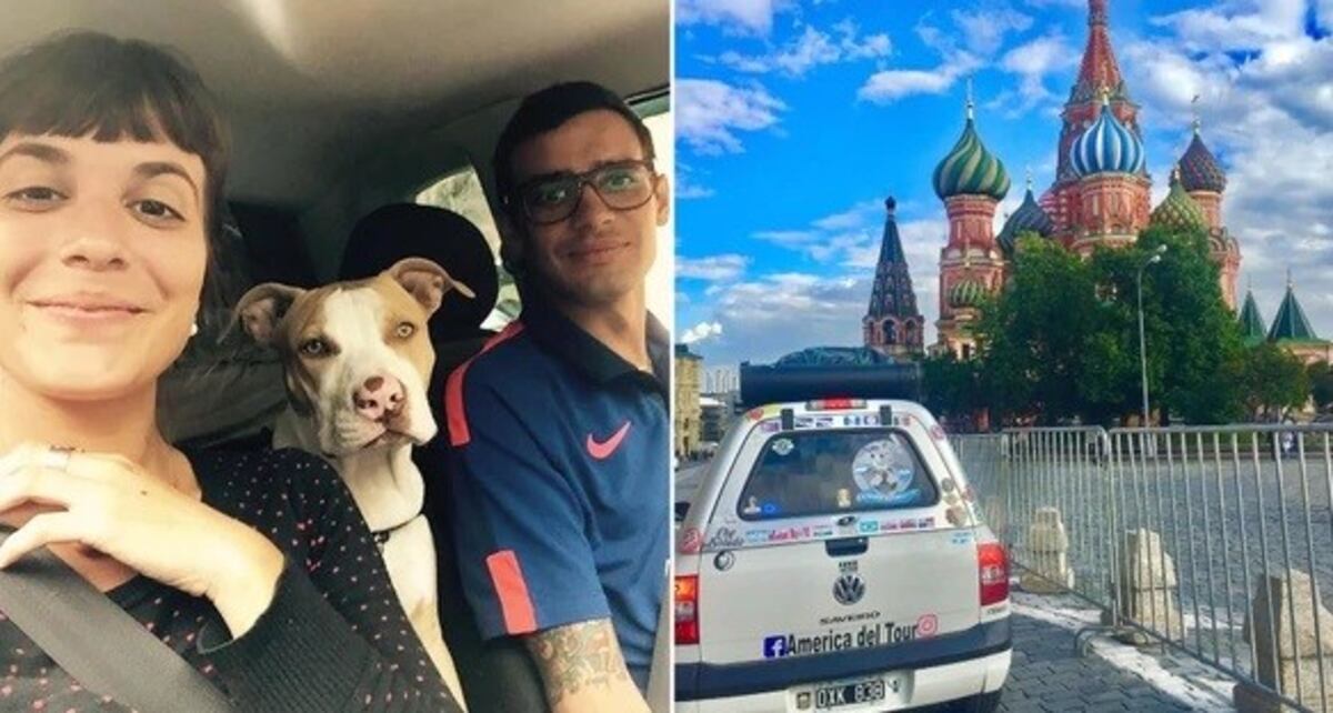 Mariana y Tomás, junto con su perro, recorren el mundo desde hace tres años\u002E
