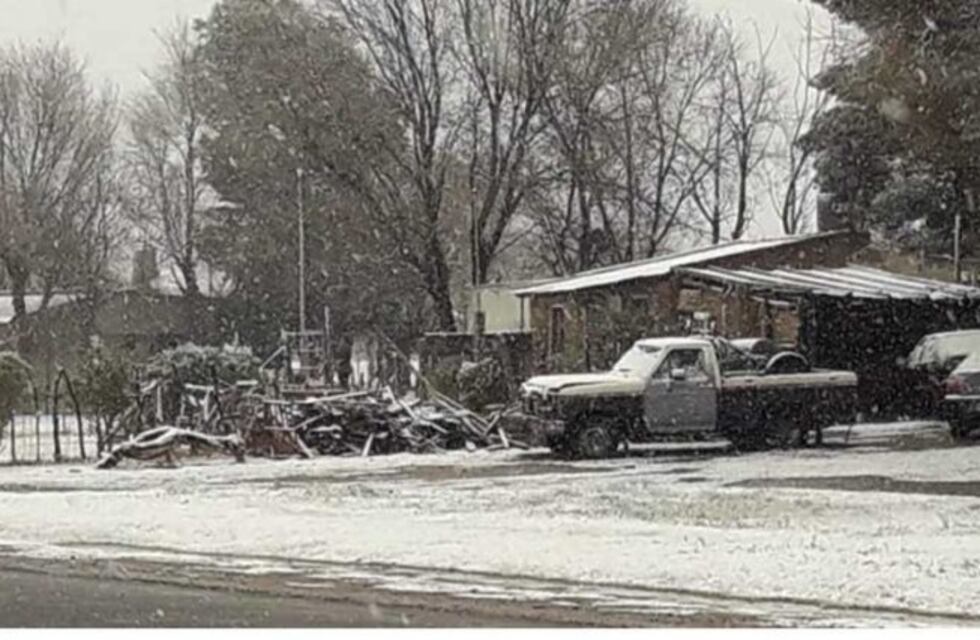 Nieva en el suroeste de La Pampa y en el norte de Río Negro
