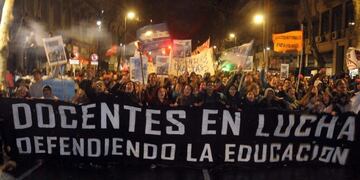 Protesta docente La Plata\u002E