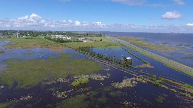 Vista panoru00e1mica de las inundaciones en Melincuu00e9, provincia de Santa Fe.