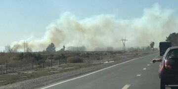 Un conductor que se movu00eda por la zona enviu00f3 imu00e1genes de las densas columnas de humo\u002E