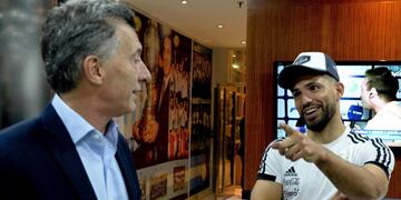 BAS801\u002E BUENOS AIRES (ARGENTINA), 30/05/2018\u002E- Fotografía cedida por la presidencia de Argentina donde se ve al presidente argentino Mauricio Macri (i) hablando con el integrante de la selección argentina de fútbol Sergio Agüero (d) hoy, miércoles 30 de mayo de 2018, en el recinto de la Asociación del Fútbol Argentino (AFA) de Ezeiza, Buenos Aires (Argentina)\u002E Macri se despidió del seleccionado nacional, que viajó este miércoles a Barcelona para afrontar la última fase de preparación para el Mundial de Rusia, que comienza en 15 días\u002E EFE/Cortesía Presidencia de Argentina/SOLO USO EDITORIAL/NO VENTAS ezeiza mauricio macri Sergio Aguero presidente de la nacion despide a la seleccion nacional de futbol partida de la seleccion rumbo a barcelona futbol futbolistas